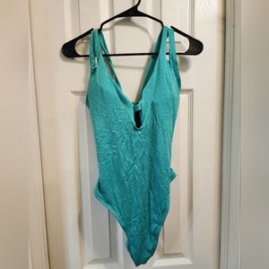 NWOT BCBG PARIS Teal/ Gold Swimsuit